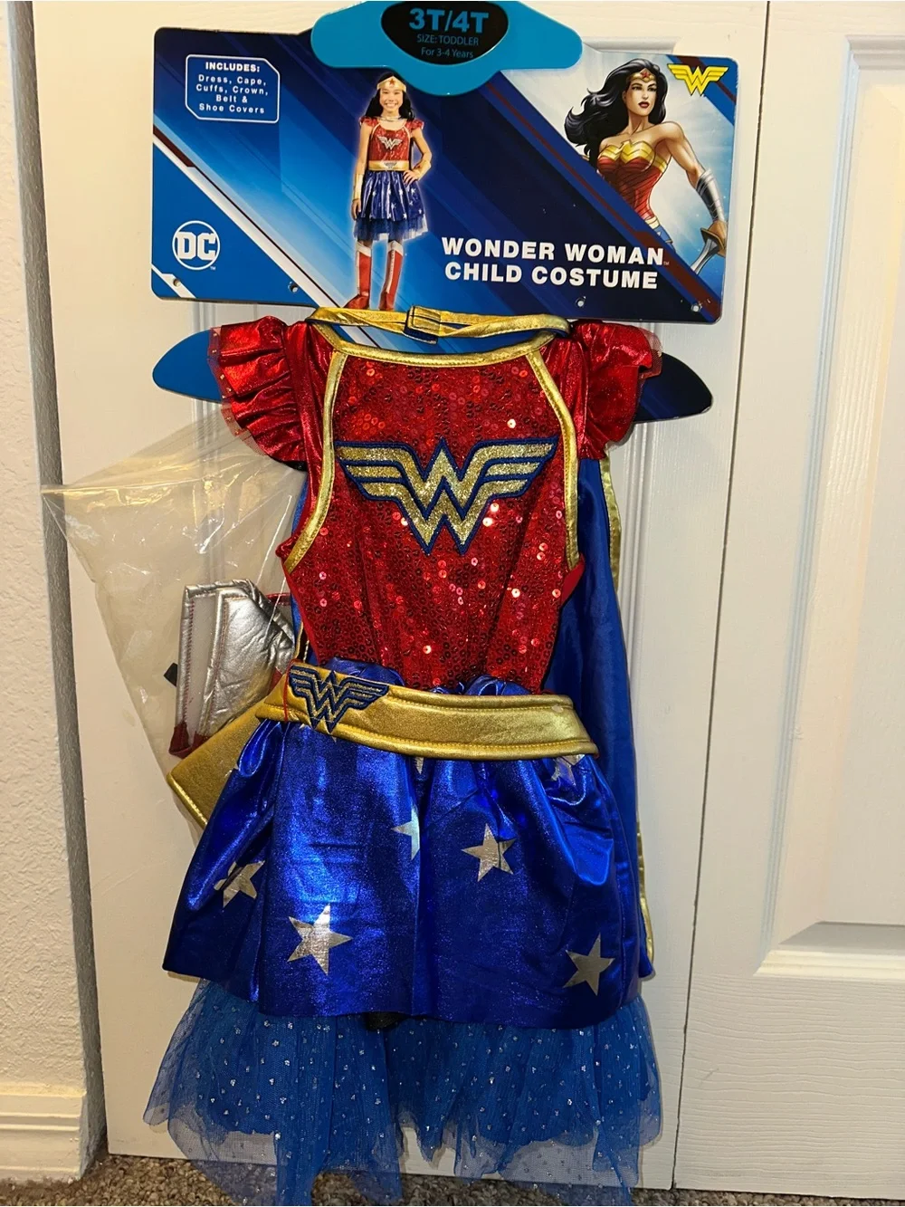 DC Wonder Woman Kids Superhero Costume - Red, Blue & Gold